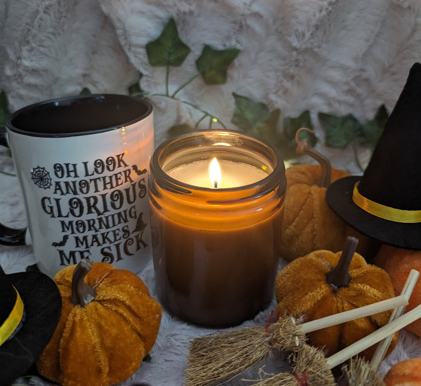 Sanderson's Cottage Luxury Scented Candle - 100% organic soy wax candle with premium essential oils in amber glass jar. Eco friendly.