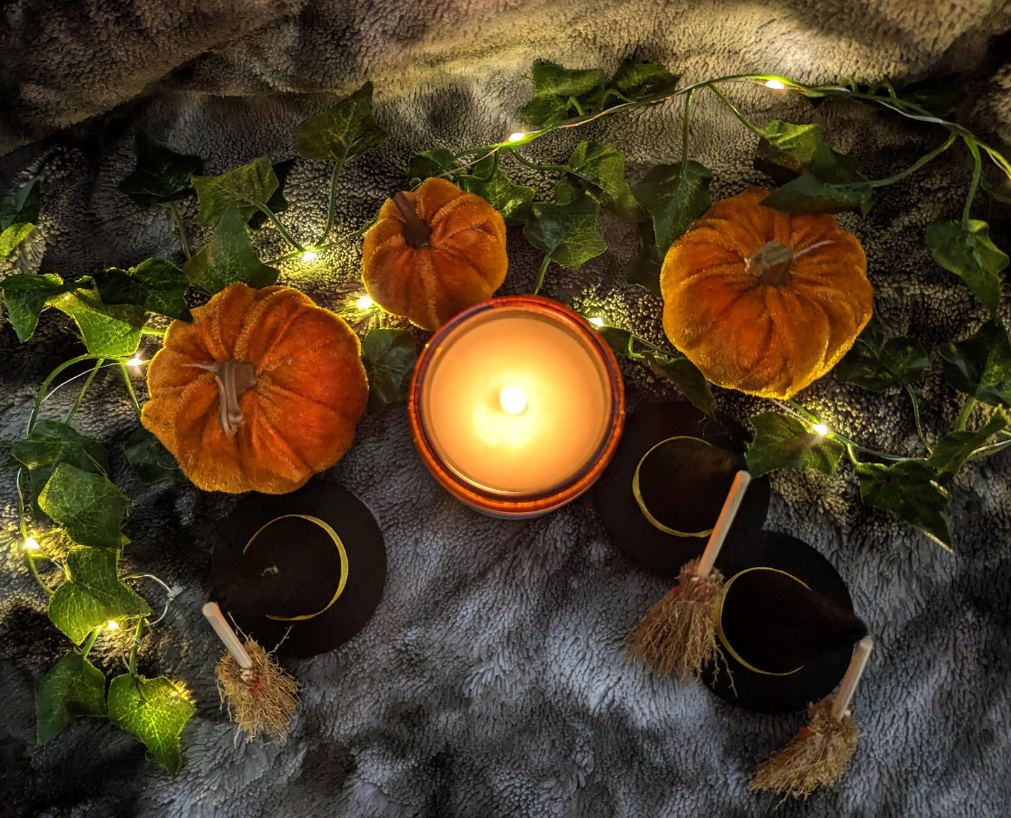 Hocus Pocus Luxury Scented Candle - 100% organic soy wax with premium essential oils in amber glass jar. Eco Friendly.
