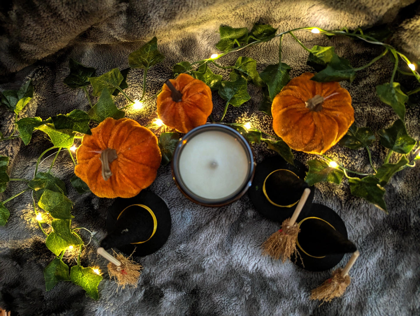 Hocus Pocus Luxury Scented Candle - 100% organic soy wax with premium essential oils in amber glass jar. Eco Friendly.