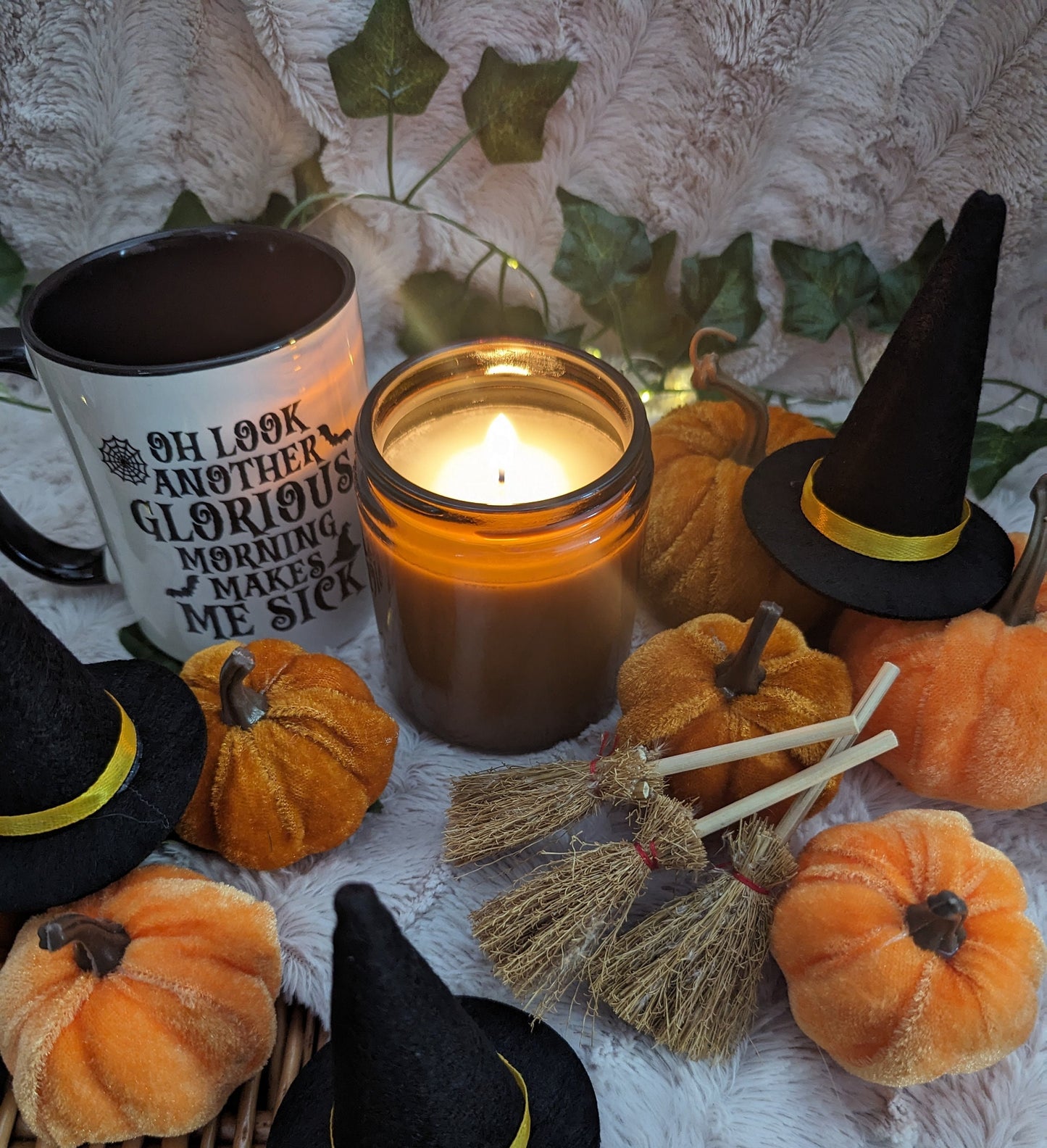 Sanderson's Cottage Luxury Scented Candle - 100% organic soy wax candle with premium essential oils in amber glass jar. Eco friendly.