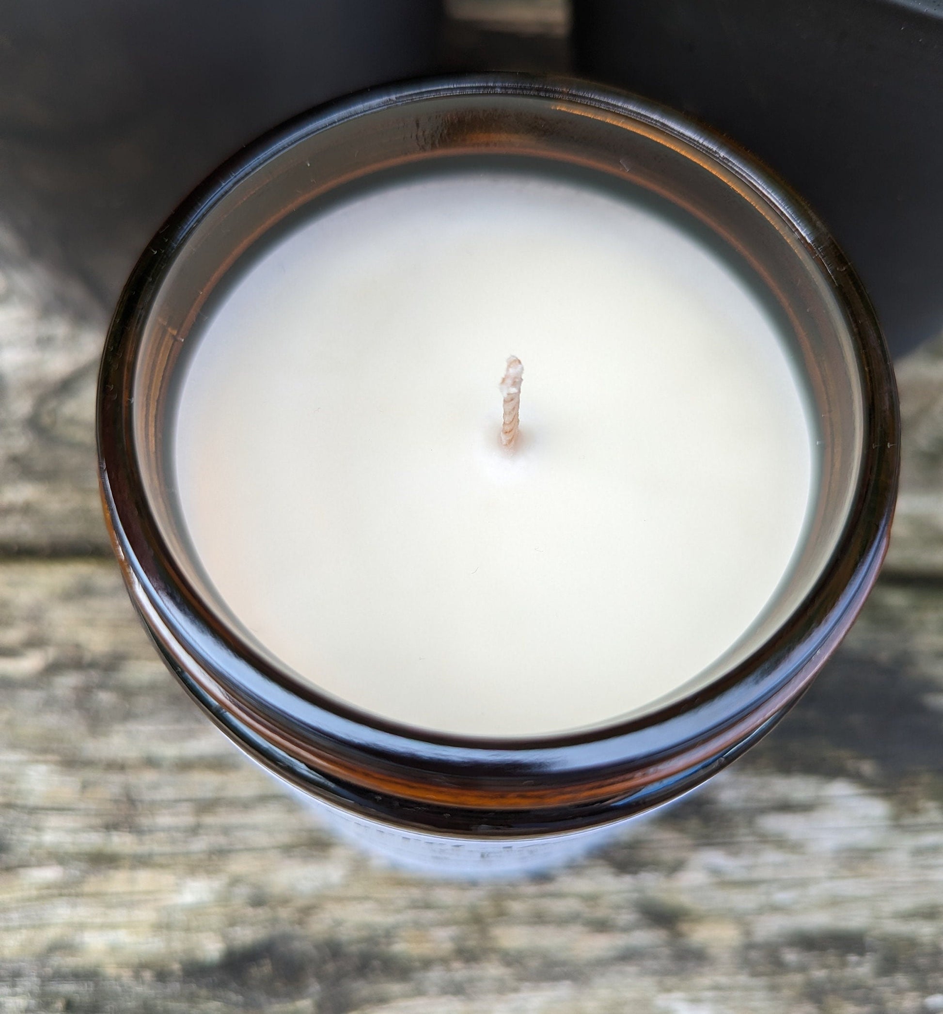 Garden Mint Luxury Scented Candle - 100% organic soy wax candle with premium essential oils in amber glass jar. Eco friendly.