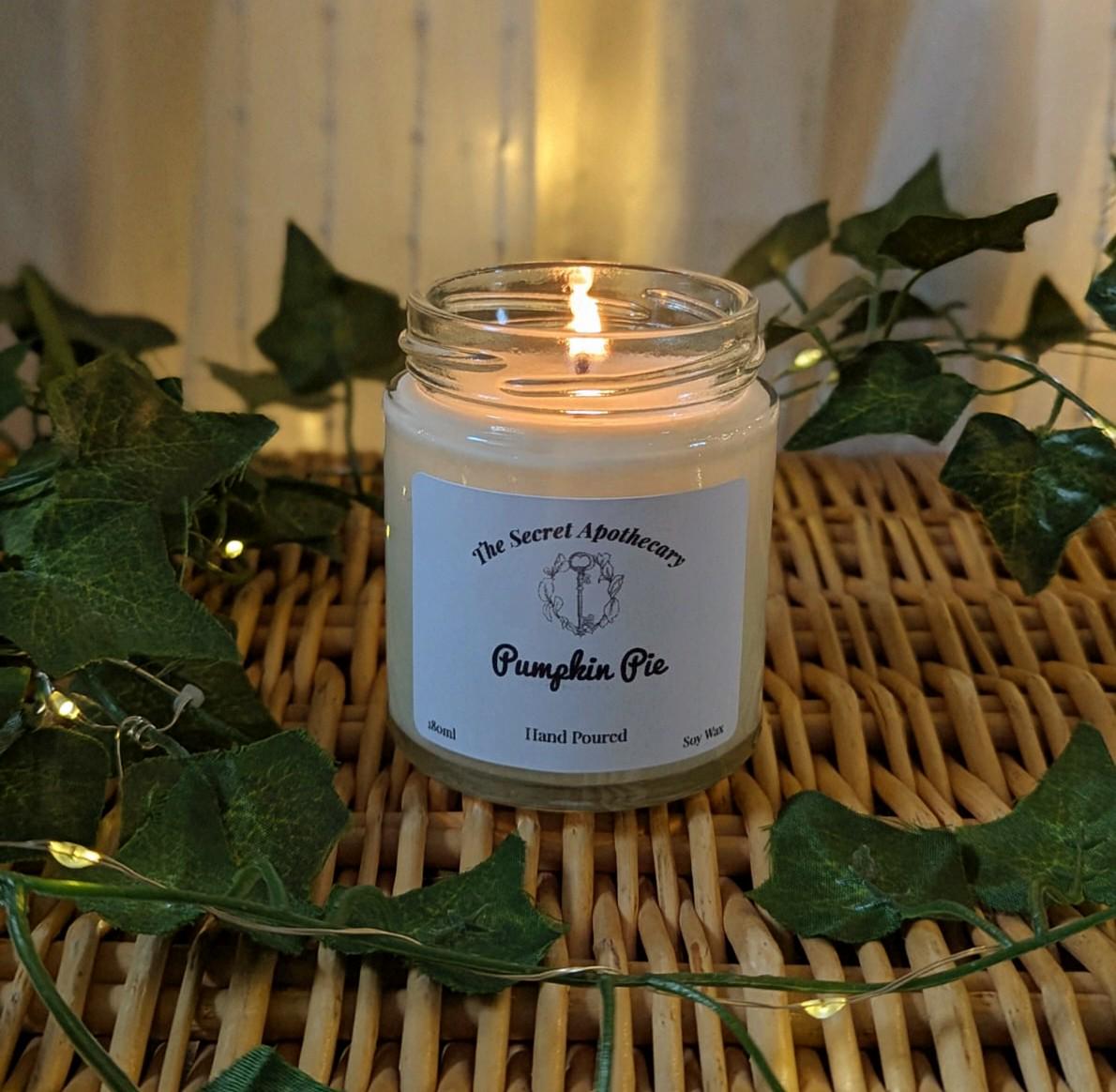 Pumpkin Pie Scented Candle: Natural Soy Wax with Essential Oils