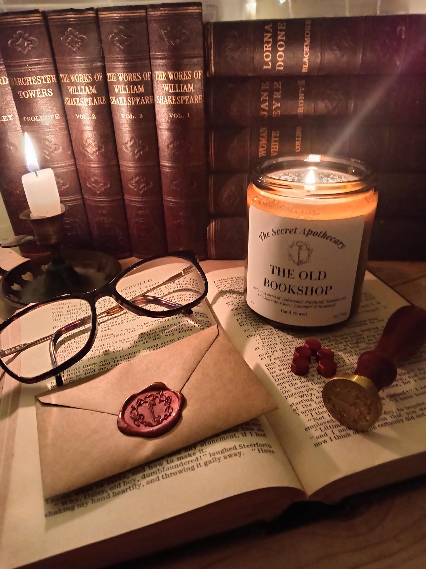 The Old Bookshop Scented Candle Soy Wax and Essential Oils