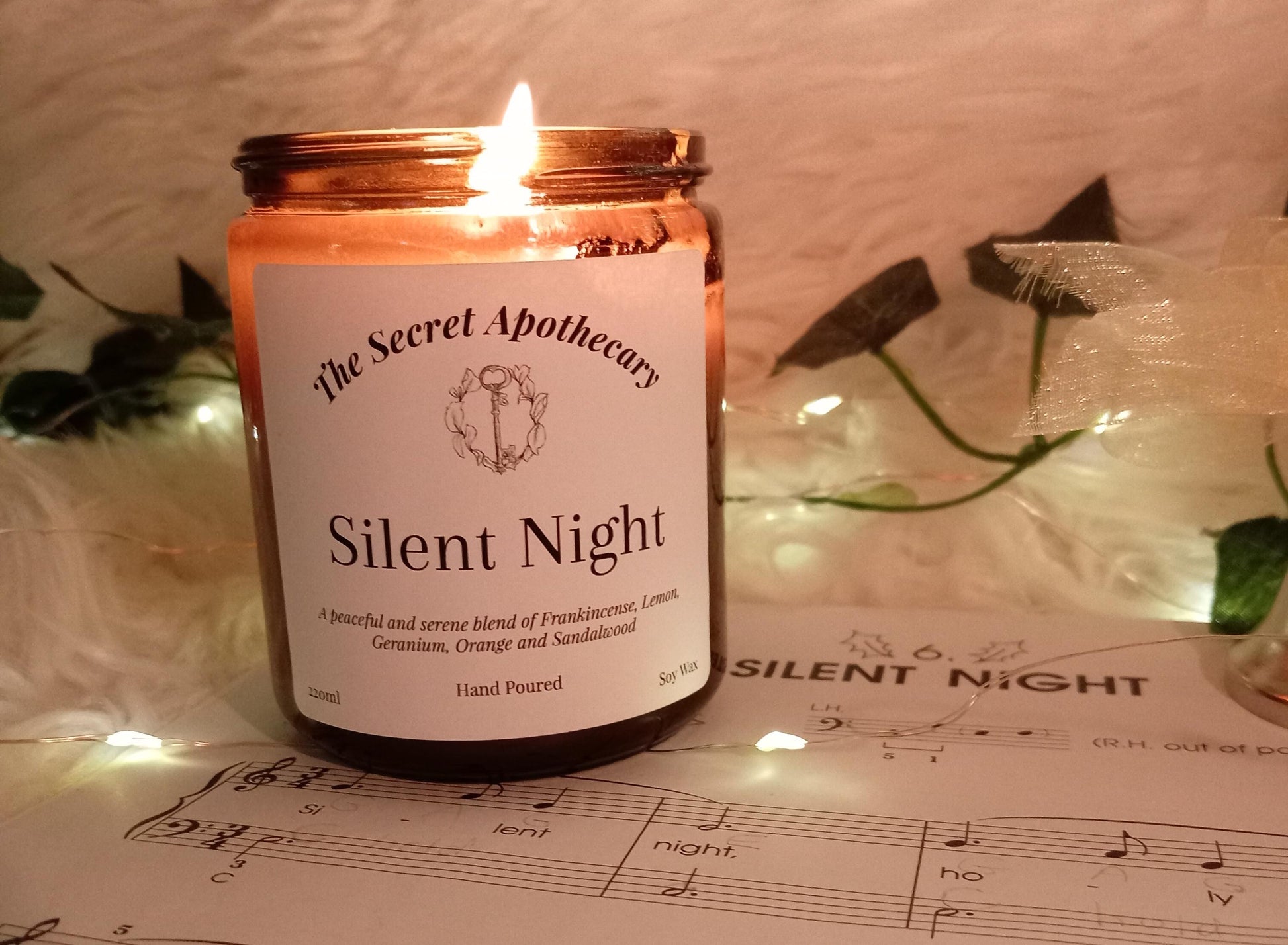 Silent Night Scented Candle Soy Wax and Essential Oils