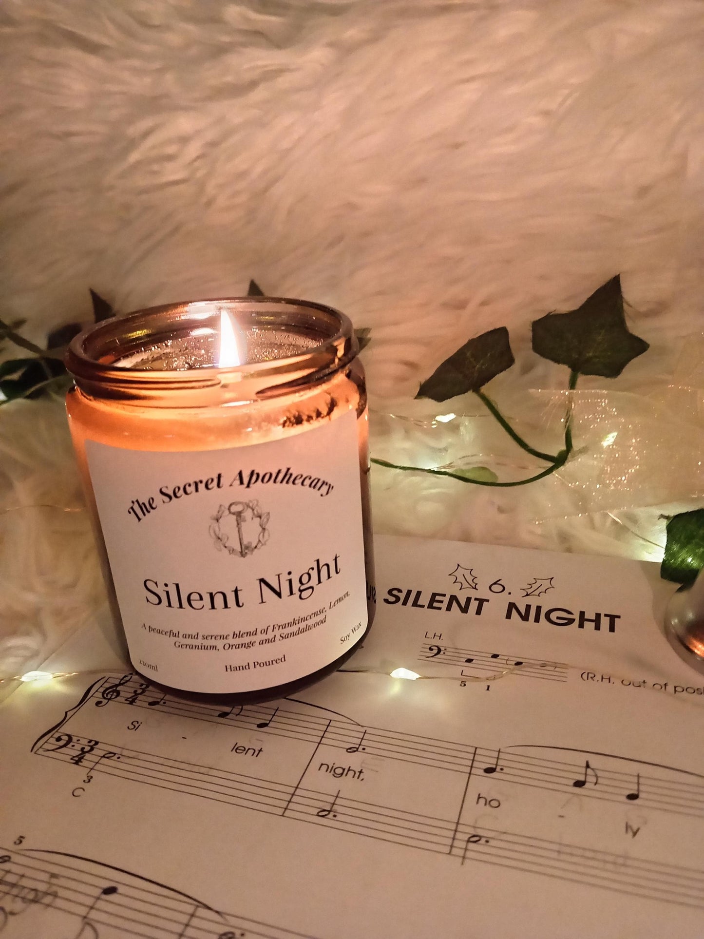 Silent Night Scented Candle Soy Wax and Essential Oils