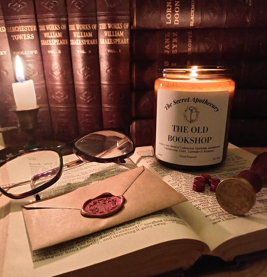 The Old Bookshop Scented Candle Soy Wax and Essential Oils