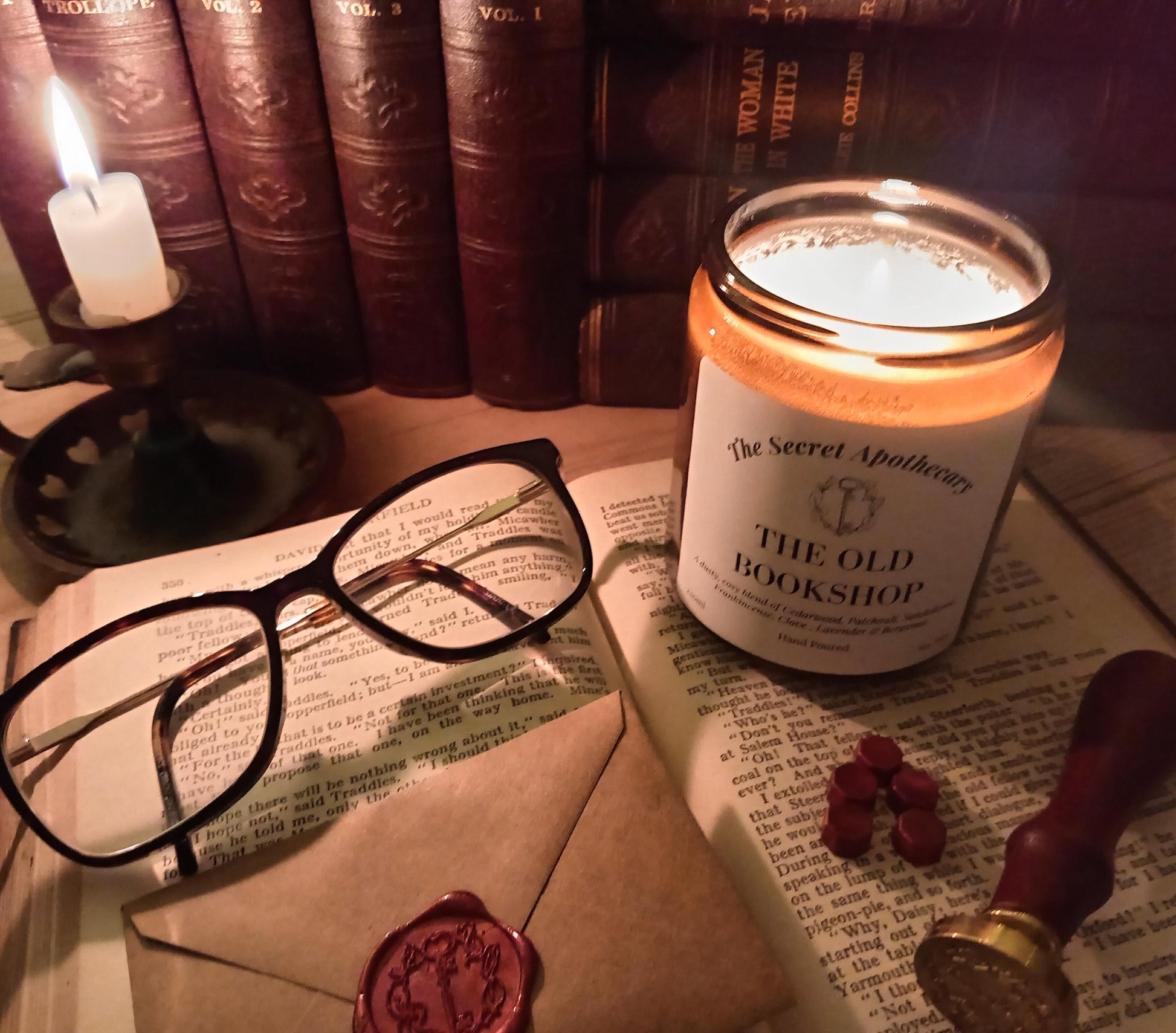 The Old Bookshop Scented Candle Soy Wax and Essential Oils