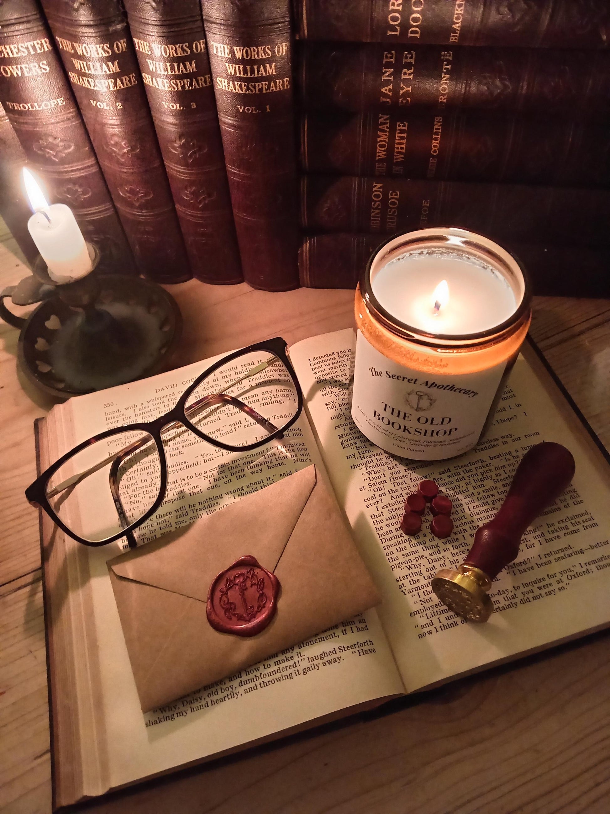 The Old Bookshop Scented Candle Soy Wax and Essential Oils